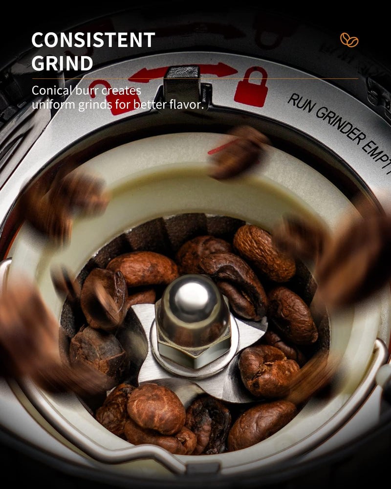 SHARDOR Professional Conical Burr Coffee Grinder, Coffee Bean Grinder with 48 Grind Settings for Espresso, Drip & French Press, Upgraded Anti-Static Technology, Precision Timer, Stainless Steel - Image 2